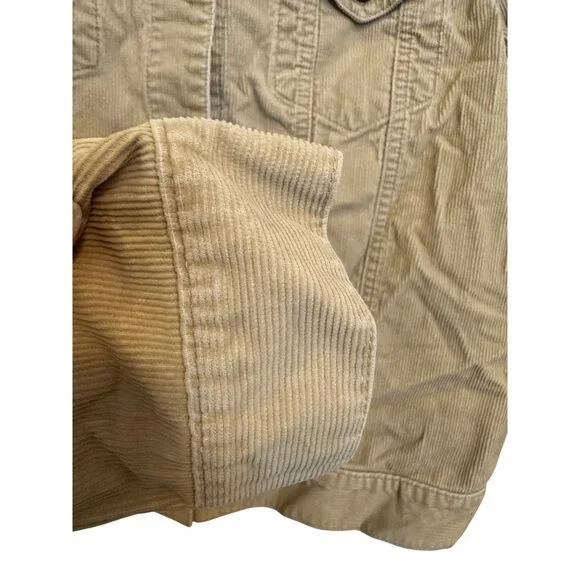 Abercrombie & Fitch Womens Corduroy Tan Button-Up Jacket Large - Picture 2 of 4